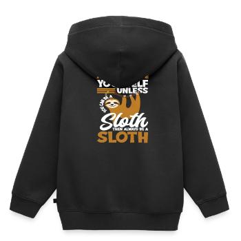 Paresseux Toujours Vous Vous vous fauchez - Sweat Premium à capuche enfant bio - noir - Dos - AI Model Kid Male (0cm)