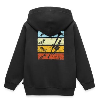 Trompette trompette trompette trompette - Sweat Premium à capuche enfant bio - noir - Dos - AI Model Kid Male (0cm)