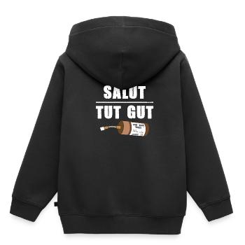 Pyrotechnik Salut Tut Gut Silvester Böller Kracher - Kinder Premium Organic Hoodie - Schwarz - Hinten - AI Model Kid Male (0cm)