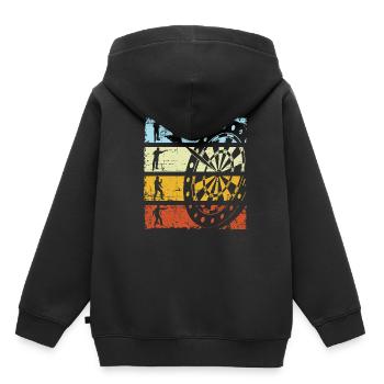 Fléchettes rétro Fléchettes Fléchettes vintage Fléchettes fléchettes - Sweat Premium à capuche enfant bio - noir - Dos - AI Model Kid Male (0cm)