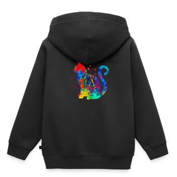 Cats Art Vintage Kitten Retro Kitten Graphic - Kinder Premium Organic Hoodie - Schwarz - Hinten - AI Model Kid Male (0cm)
