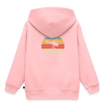 Vintage Helikopter Berge Retro Hubschrauber Pilot - Kinder Premium Organic Hoodie - Rosa - Hinten - AI Model Kid Female (0cm)