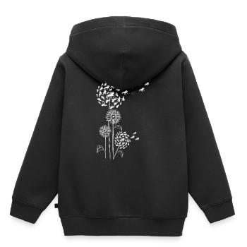 Dandelion with Blossom and Tölt White - Kids Premium Organic Hoodie - black - Back - AI Model Kid Male (0cm)