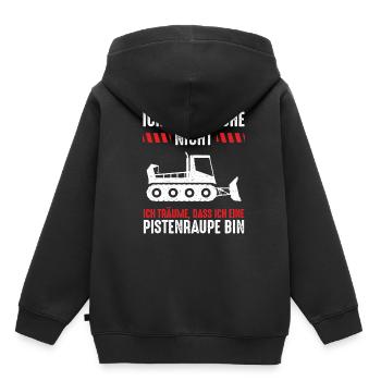 Ich schnarche nicht ich Pistenraupe - Kinder Premium Organic Hoodie - Schwarz - Hinten - AI Model Kid Male (0cm)
