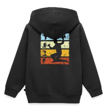 Rétro Vintage Géologiste Géology Stone Sunset - Sweat Premium à capuche enfant bio - noir - Dos - AI Model Kid Male (0cm)