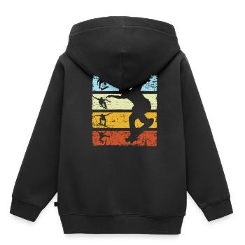Skate skater vintage Skateboading Retro - Sweat Premium à capuche enfant bio - noir - Dos - AI Model Kid Male (0cm)