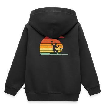 Rétro Vintage Géologiste Géology Stone Sunset - Sweat Premium à capuche enfant bio - noir - Dos - AI Model Kid Male (0cm)