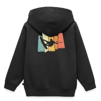 Rétro Wakeboard wakeboard wakeboard rétro wakeboard wakeboard - Sweat Premium à capuche enfant bio - noir - Dos - AI Model Kid Male (0cm)