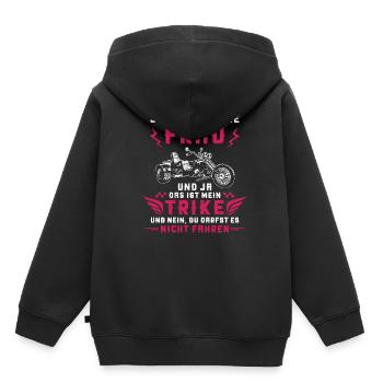 Trike Dreirad Trikefahrerin Spruch Motorradfahrer - Kinder Premium Organic Hoodie - Schwarz - Hinten - AI Model Kid Male (0cm)