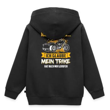 Ich muss zu meinem Trike Triker Dreirad Fahrer - Kinder Premium Organic Hoodie - Schwarz - Hinten - AI Model Kid Male (0cm)