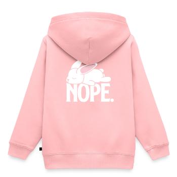 Nope Lazy Rabbit Funny Cute Rabbit Sleeping Rabbit - Kids Premium Organic Hoodie - rose - Back - AI Model Kid Female (0cm)