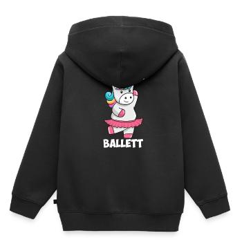 Zu Fett für Ballett Dickes Einhorn Unicorn Tutu - Kinder Premium Organic Hoodie - Schwarz - Hinten - AI Model Kid Male (0cm)