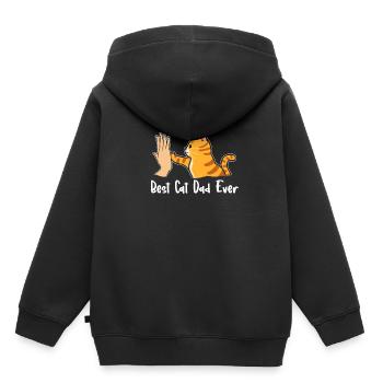 Meilleur Cat Dad Ever Cat L amer Papa Best Dad - Sweat Premium à capuche enfant bio - noir - Dos - AI Model Kid Male (0cm)