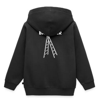 Bauleiter Stehleiter Baustelle Baustellen Leiter - Kinder Premium Organic Hoodie - Schwarz - Hinten - AI Model Kid Male (0cm)