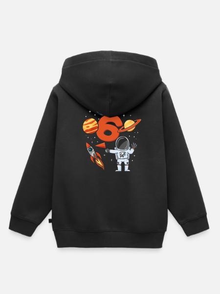 6 Jahre Astronaut Rakete 6. Geburtstag - Kinder Premium Organic Hoodie - Schwarz