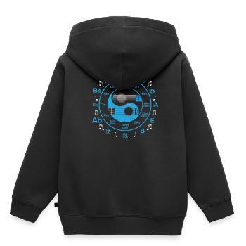 Gitarren Akkorde Akustik Gitarre Musiker Gitarrist - Kinder Premium Organic Hoodie - Schwarz - Hinten - AI Model Kid Male (0cm)