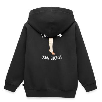 I Do All My Own Stunts Broken Injured Leg - Kids Premium Organic Hoodie - black - Back - AI Model Kid Male (0cm)