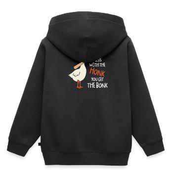 Mess With The Honk You Get Bonk Gans Baseball - Sweat Premium à capuche enfant bio - noir - Dos - AI Model Kid Male (0cm)