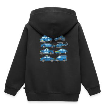 Polizeiwagen Einsatzfahrzeug Cop Polizei Polizist - Kinder Premium Organic Hoodie - Schwarz - Hinten - AI Model Kid Male (0cm)