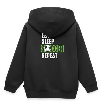 Eat Sleep Soccer Repeat - Kinder Premium Organic Hoodie - Schwarz - Hinten - AI Model Kid Male (0cm)