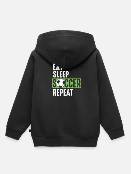 Eat Sleep Soccer Repeat - Kinder Premium Organic Hoodie - Schwarz
