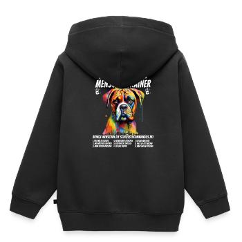 Professioneller Menschentrainer Boxer Hund Doggo - Kinder Premium Organic Hoodie - Schwarz - Hinten - AI Model Kid Male (0cm)