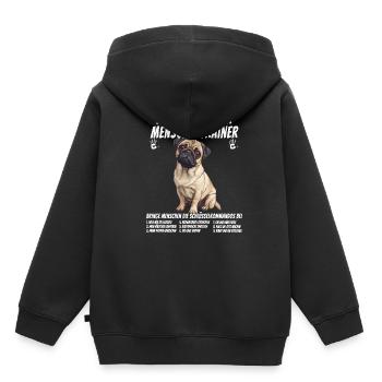 Professioneller Menschentrainer Mops Hund - Kinder Premium Organic Hoodie - Schwarz - Hinten - AI Model Kid Male (0cm)