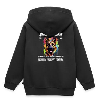 Professioneller Mnschentrainer Schäferhund Hund - Kinder Premium Organic Hoodie - Schwarz - Hinten - AI Model Kid Male (0cm)