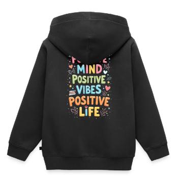 Positivité - Sweat Premium à capuche enfant bio - noir - Dos - AI Model Kid Male (0cm)