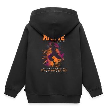 Anime Mann - Kinder Premium Organic Hoodie - Schwarz - Hinten - AI Model Kid Male (0cm)