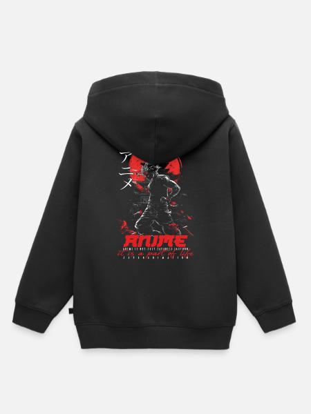 Anime for life - Animekarakter - Kinder Premium Organic Hoodie - Schwarz