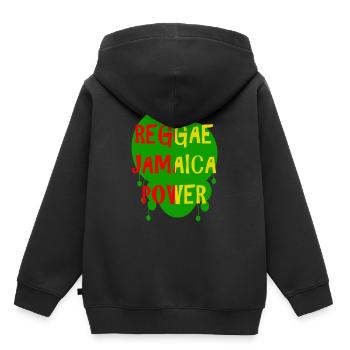 reggae jamaica power - Kids Premium Organic Hoodie - black - Back - AI Model Kid Male (0cm)