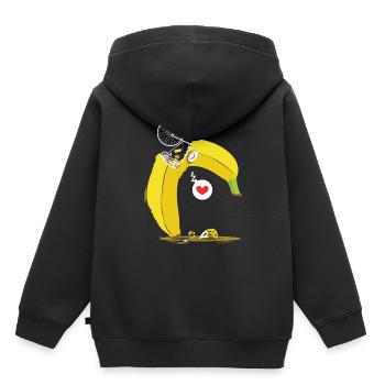 Road bike banana - Kids Premium Organic Hoodie - black - Back - AI Model Kid Male (0cm)