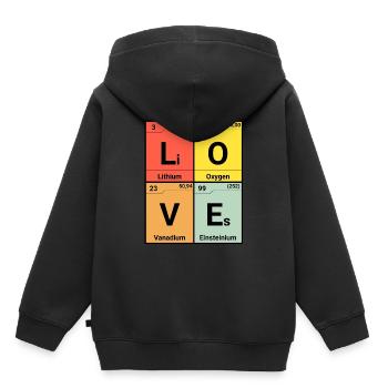 Love Chemie Elemente - Kinder Premium Organic Hoodie - Schwarz - Hinten - AI Model Kid Male (0cm)