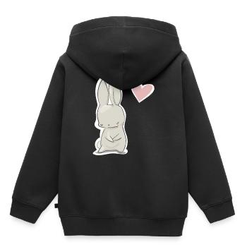 Lièvre - Sweat Premium à capuche enfant bio - noir - Dos - AI Model Kid Male (0cm)