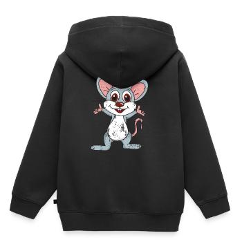 Retro vintage grunge style mouse - Kids Premium Organic Hoodie - black - Back - AI Model Kid Male (0cm)