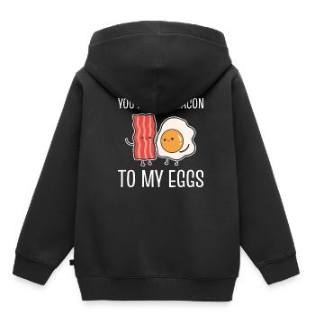 Speck zu Eiern Speck- und Eierliebhaber Gift - Kinder Premium Organic Hoodie - Schwarz - Hinten - AI Model Kid Male (0cm)