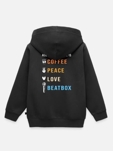 Beatbox - Kinder Premium Organic Hoodie - Schwarz
