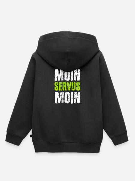 Moin Servus Moin - Kinder Premium Organic Hoodie - Schwarz