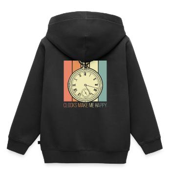 Uhren machen mich glücklich - Kinder Premium Organic Hoodie - Schwarz - Hinten - AI Model Kid Male (0cm)