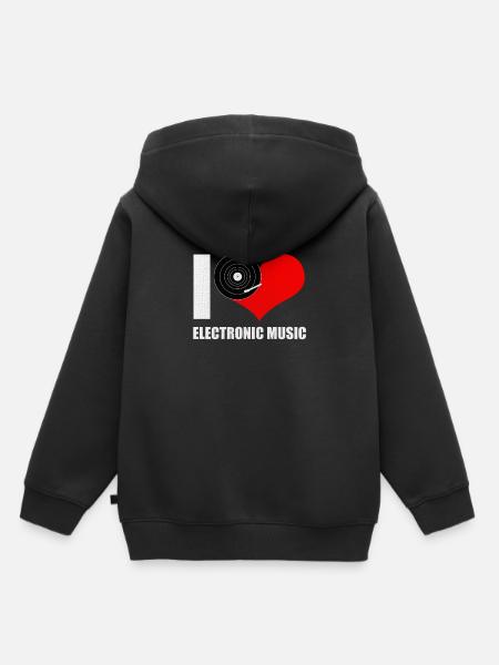 DJ Elektro musique électro techno Musique BPM cadeau - Sweat Premium à capuche enfant bio - noir