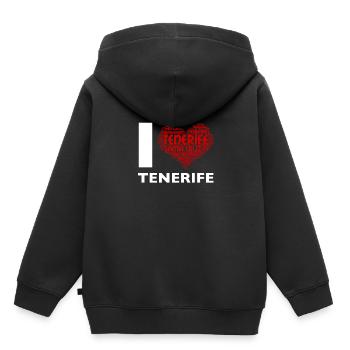 Tenerife Îles Canaries cadeau de vacances île de Santa Cruz - Sweat Premium à capuche enfant bio - noir - Dos - AI Model Kid Male (0cm)