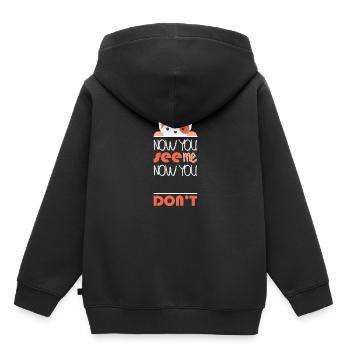 Verstecken Katze Spruch Miau Katzendame - Kinder Premium Organic Hoodie - Schwarz - Hinten - AI Model Kid Male (0cm)
