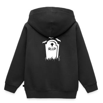 HALLOWEEN Friedhof Grab R.I.P - Kinder Premium Organic Hoodie - Schwarz - Hinten - AI Model Kid Male (0cm)