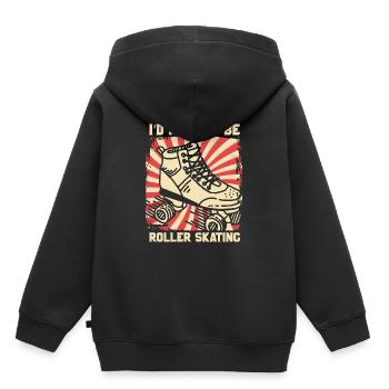 Rollschuhlaufen - Kinder Premium Organic Hoodie - Schwarz - Hinten - AI Model Kid Male (0cm)