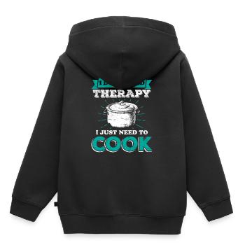 Koch kochen - Kinder Premium Organic Hoodie - Schwarz - Hinten - AI Model Kid Male (0cm)