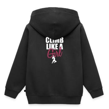 Cadeau d'escalade escalade mousqueton - Sweat Premium à capuche enfant bio - noir - Dos - AI Model Kid Male (0cm)