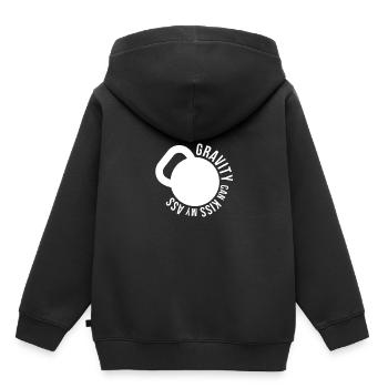 Kettlebell Kettleball Kugelhantel Fitness Geschenk - Kinder Premium Organic Hoodie - Schwarz - Hinten - AI Model Kid Male (0cm)