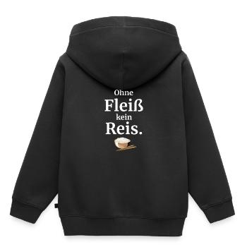 No rice rice bowl Asia without diligence - Kids Premium Organic Hoodie - black - Back - AI Model Kid Male (0cm)