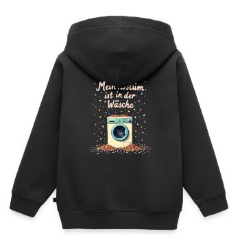 Mein Kostüm ist in der Wäsche Karneval Kein Kostüm - Kinder Premium Organic Hoodie - Schwarz - Hinten - AI Model Kid Male (0cm)